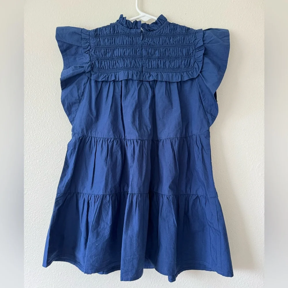 SEA, New York, Kids Blue Ruffled Dress new with tags cotton size 3-5 year - Picture 3 of 6